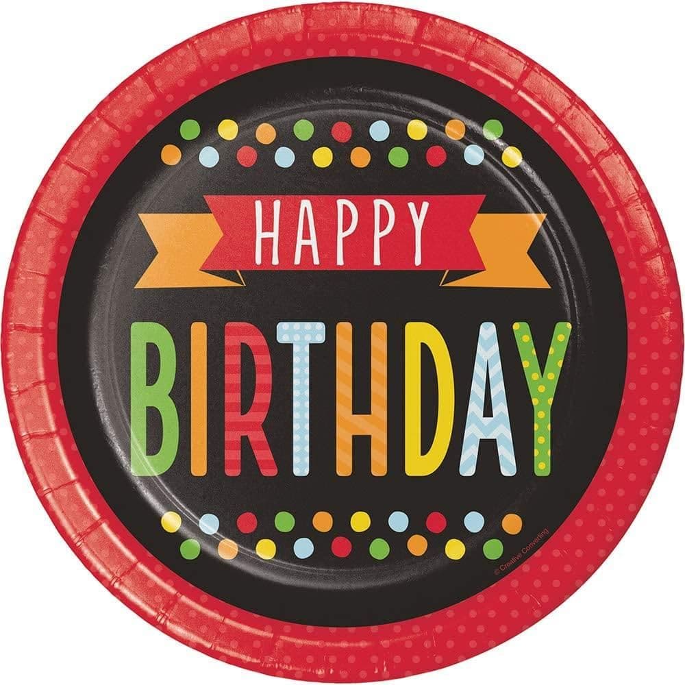 Polka Dot Birthday Dinner Plate