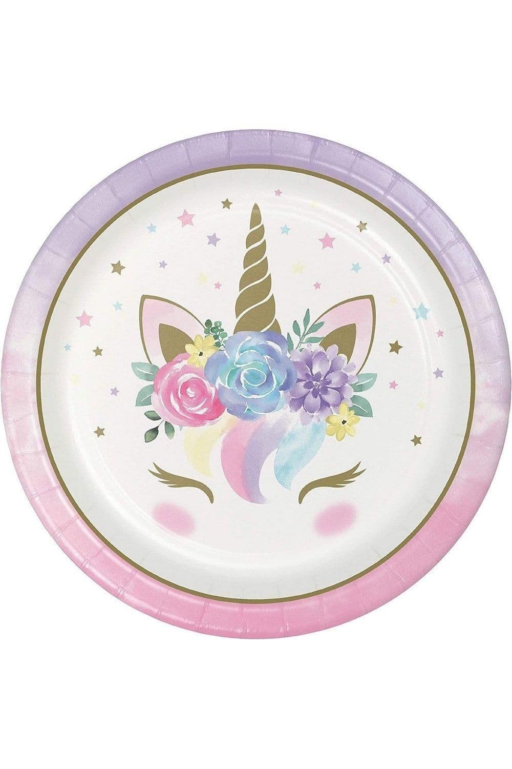 Paper Unicorn Shower Disposable Plates