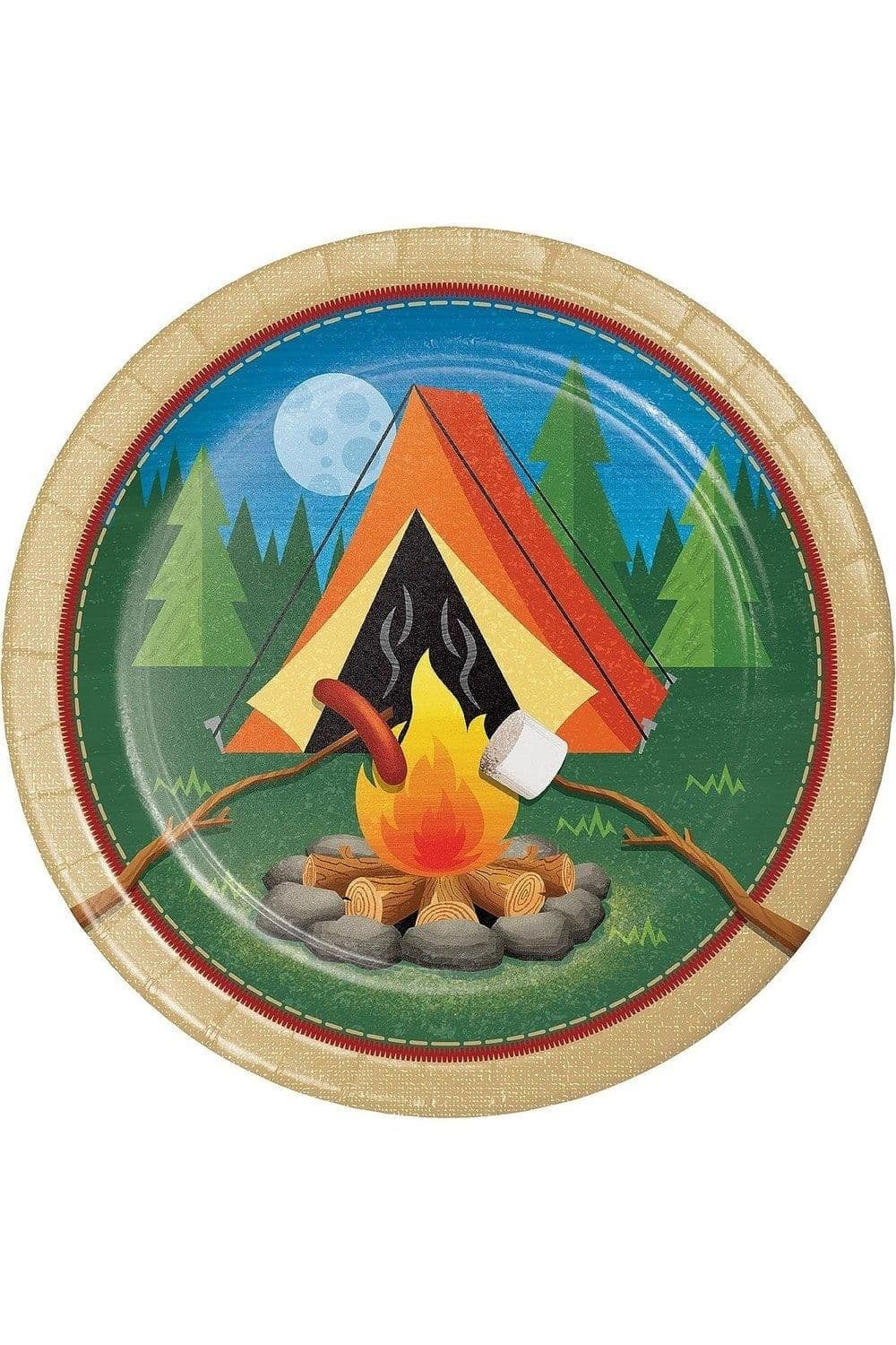 Paper Camping Birthday Plates