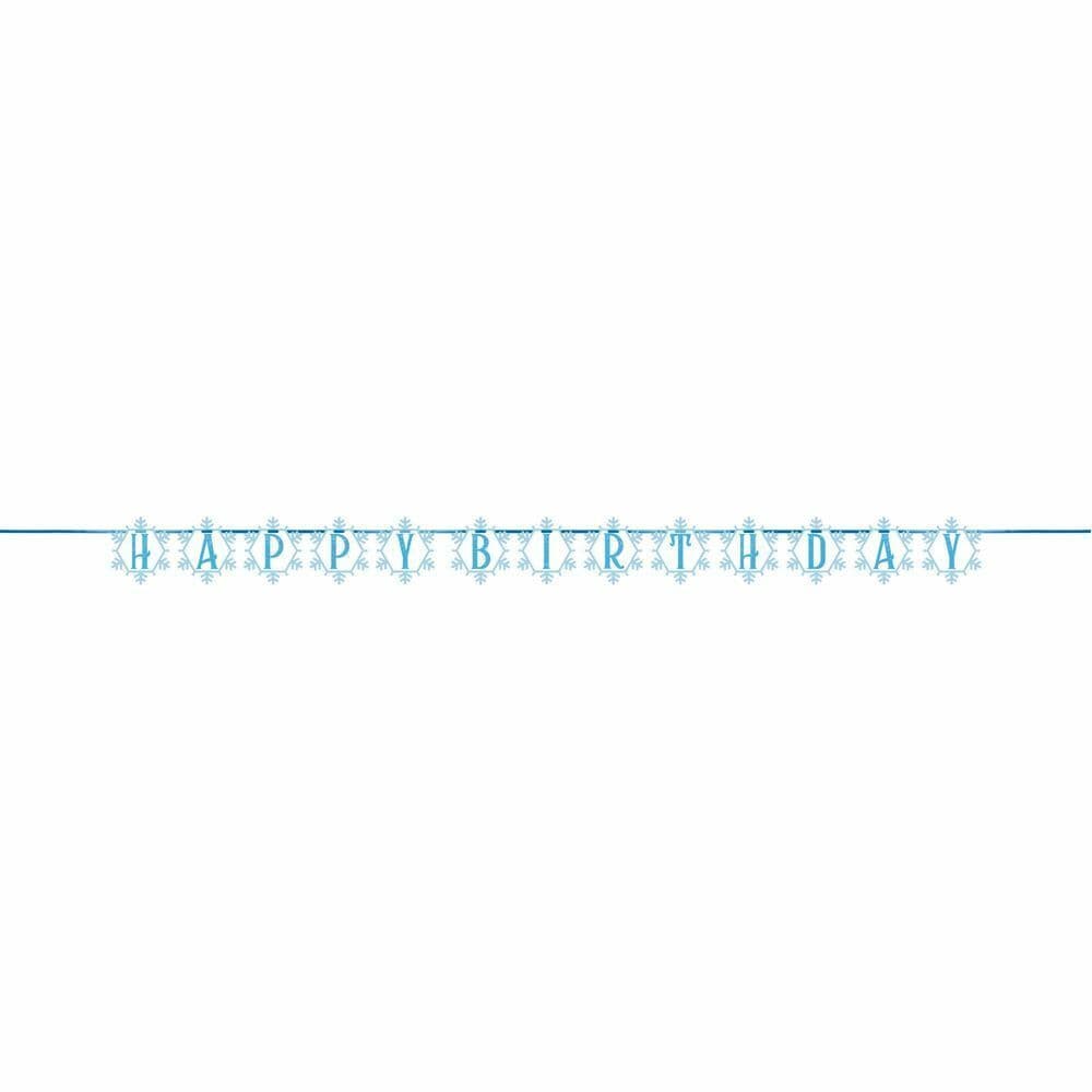 Ribbon Snowflake Happy Birthday Banner