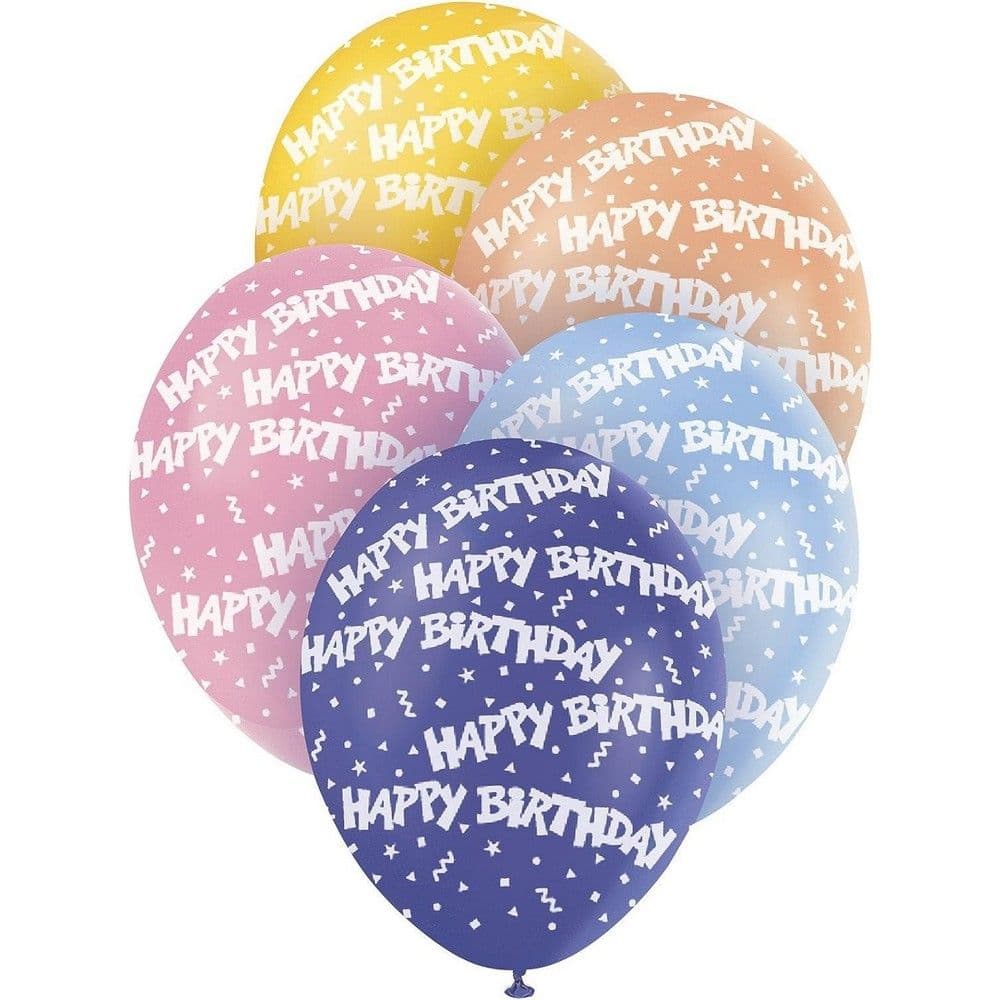 Latex Pearlised Happy Birthday Balloons