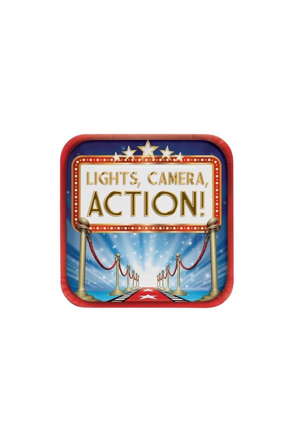 Hollywood Lights Square Disposable Plates