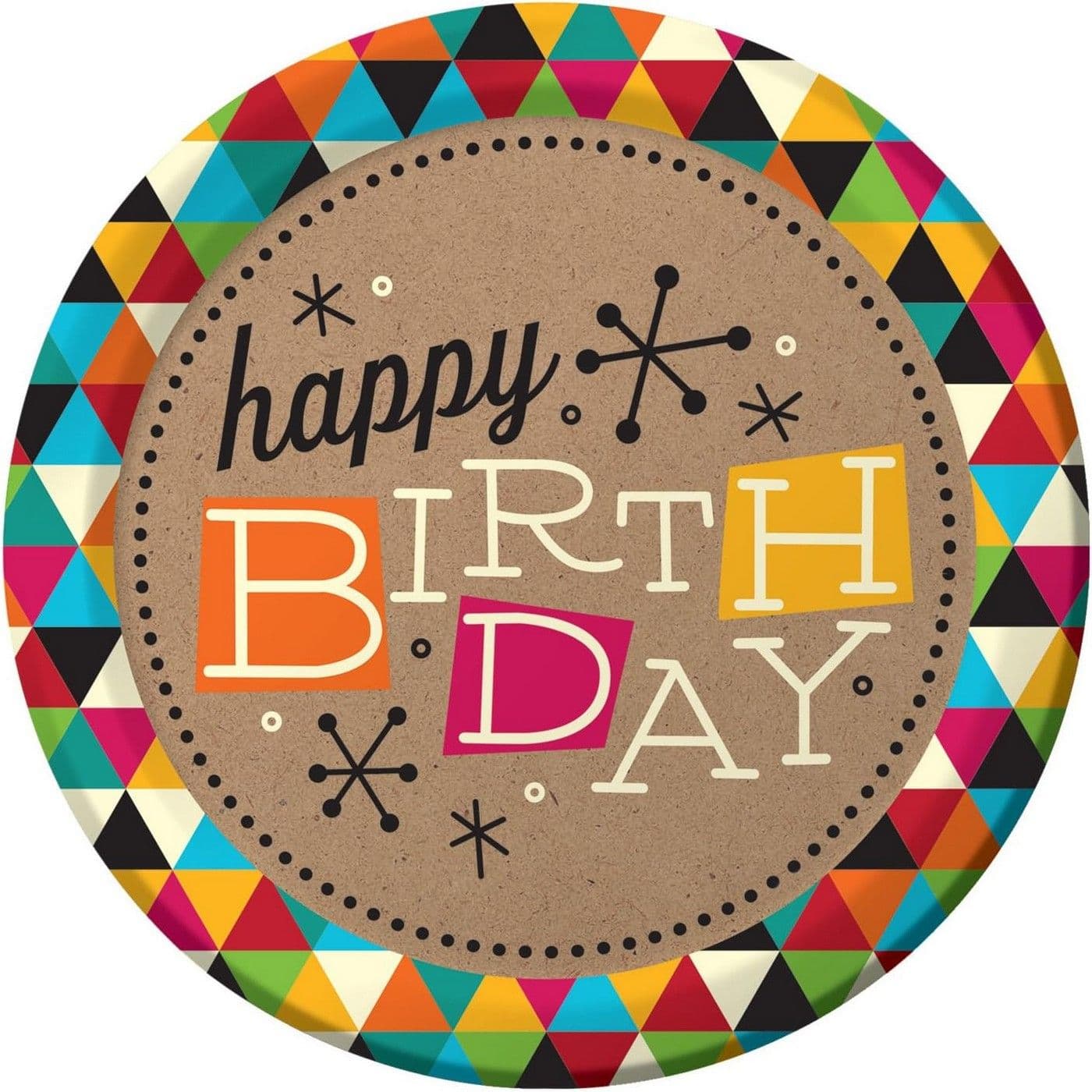 Paper Round Happy Birthday Plate