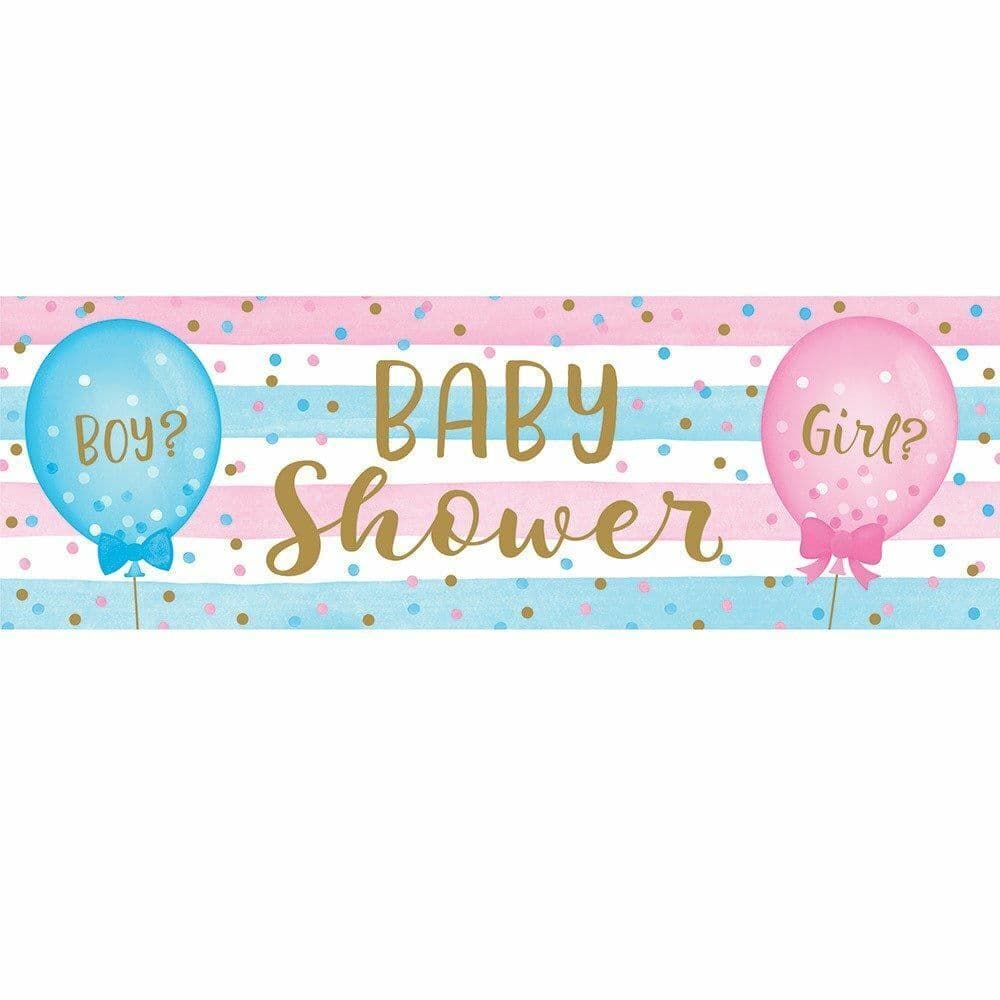 Balloons Gender Reveal Banner