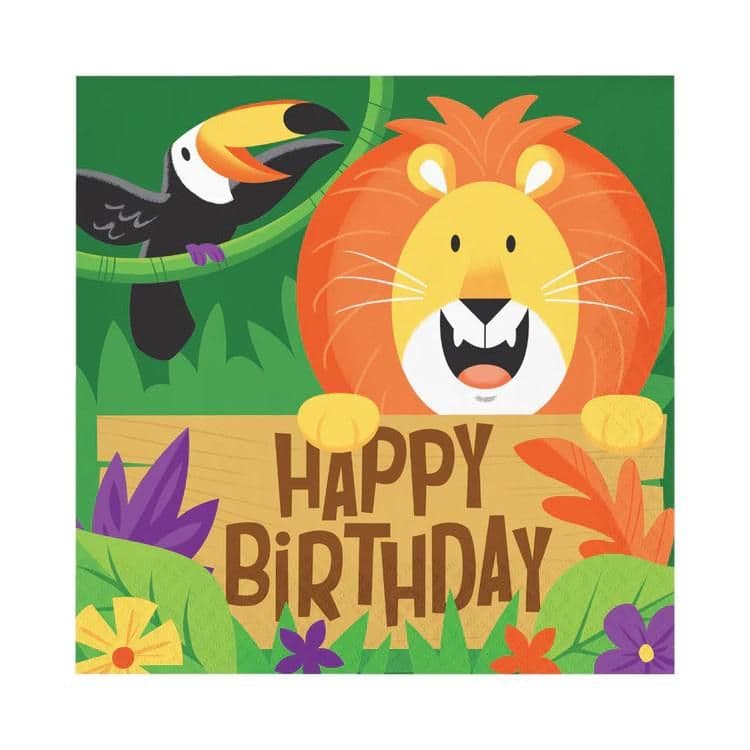 Jungle Safari 2 Ply Birthday Napkins