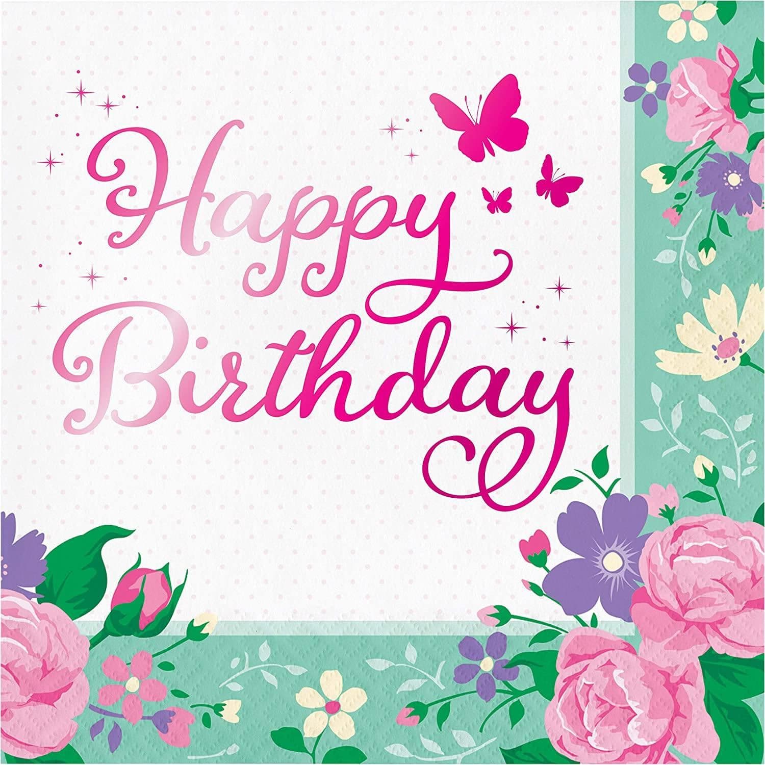Floral Fairy Happy Birthday Napkins