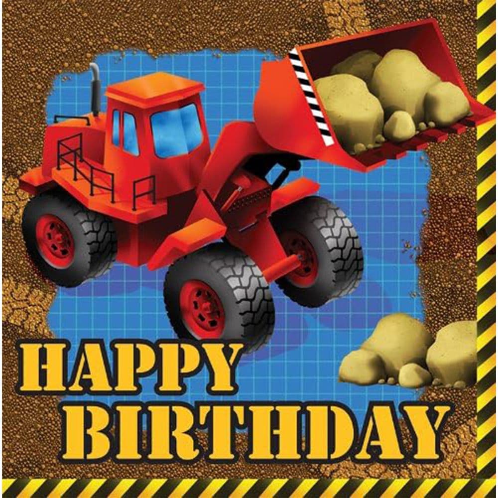 Under Construction Paper Happy Birthday Napkins