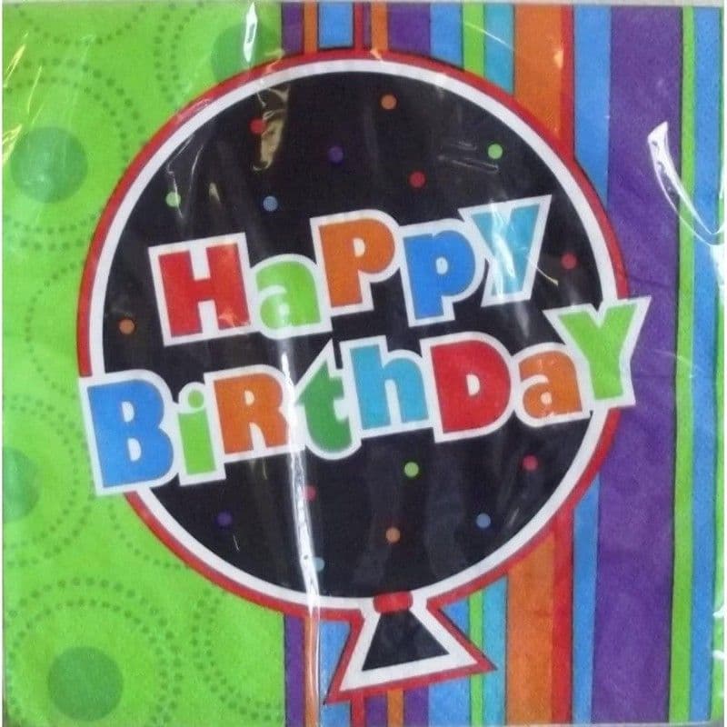 Stripe Birthday Disposable Napkins