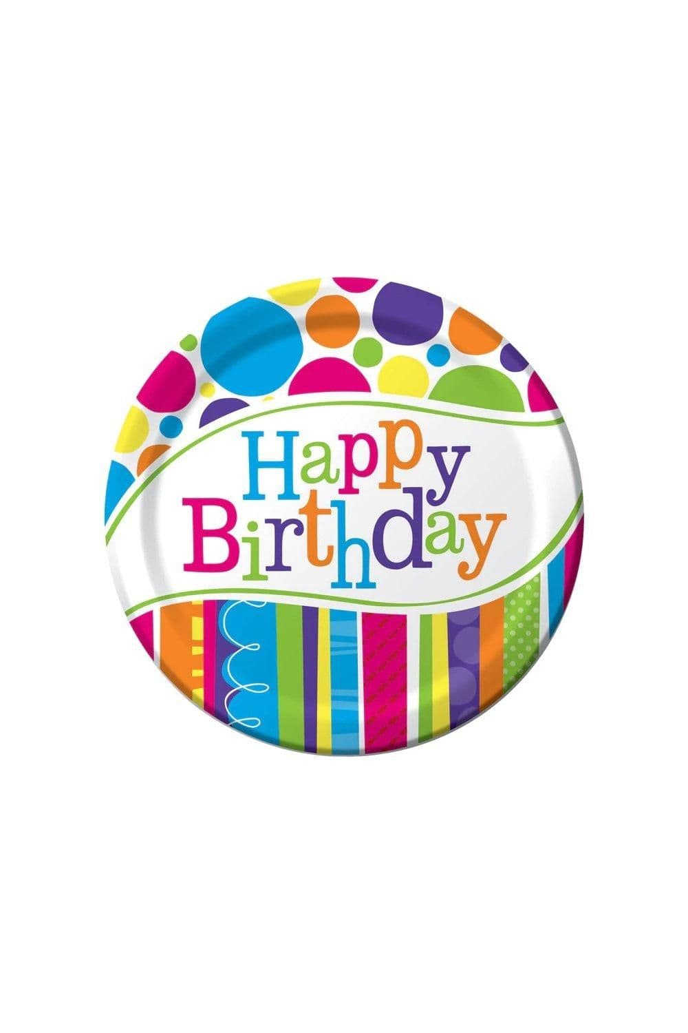 Bright Bold Happy Birthday Disposable Plates