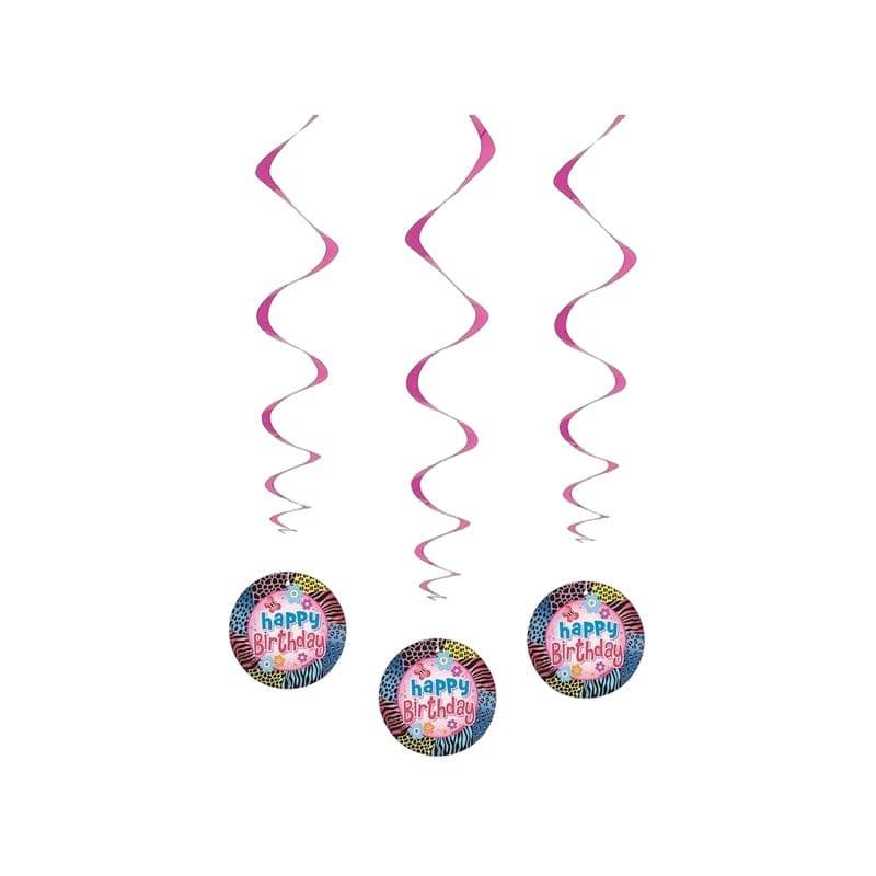Wild Animal Print Birthday Hanging Decoration