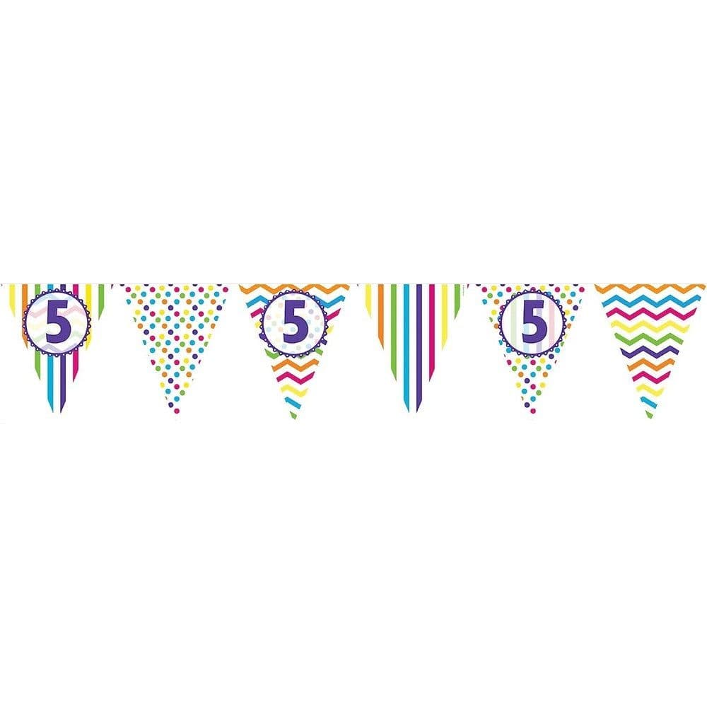 Paper Patterned 5th Birthday Banner