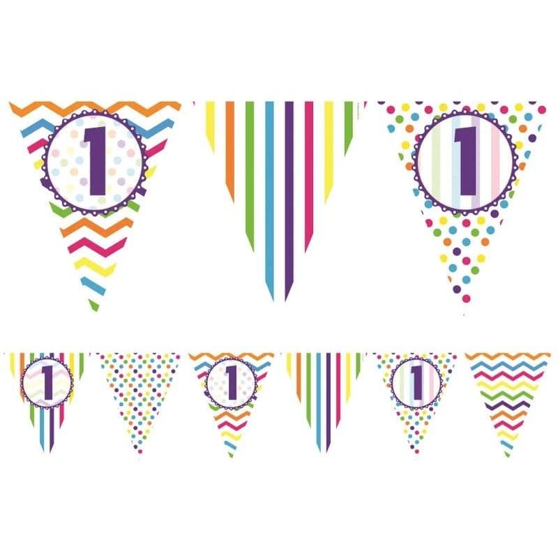 Paper Patterned 1st Birthday Banner