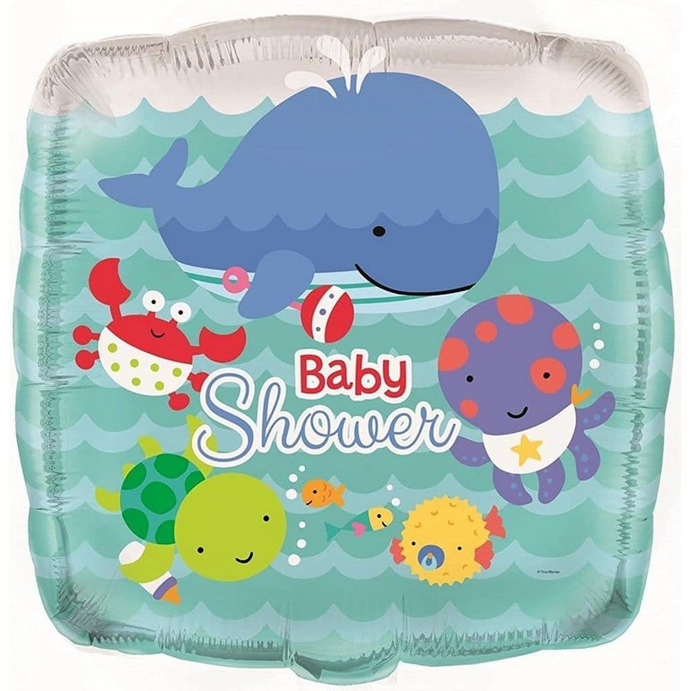 Under Sea Square 1st Birthday Foil Balloon