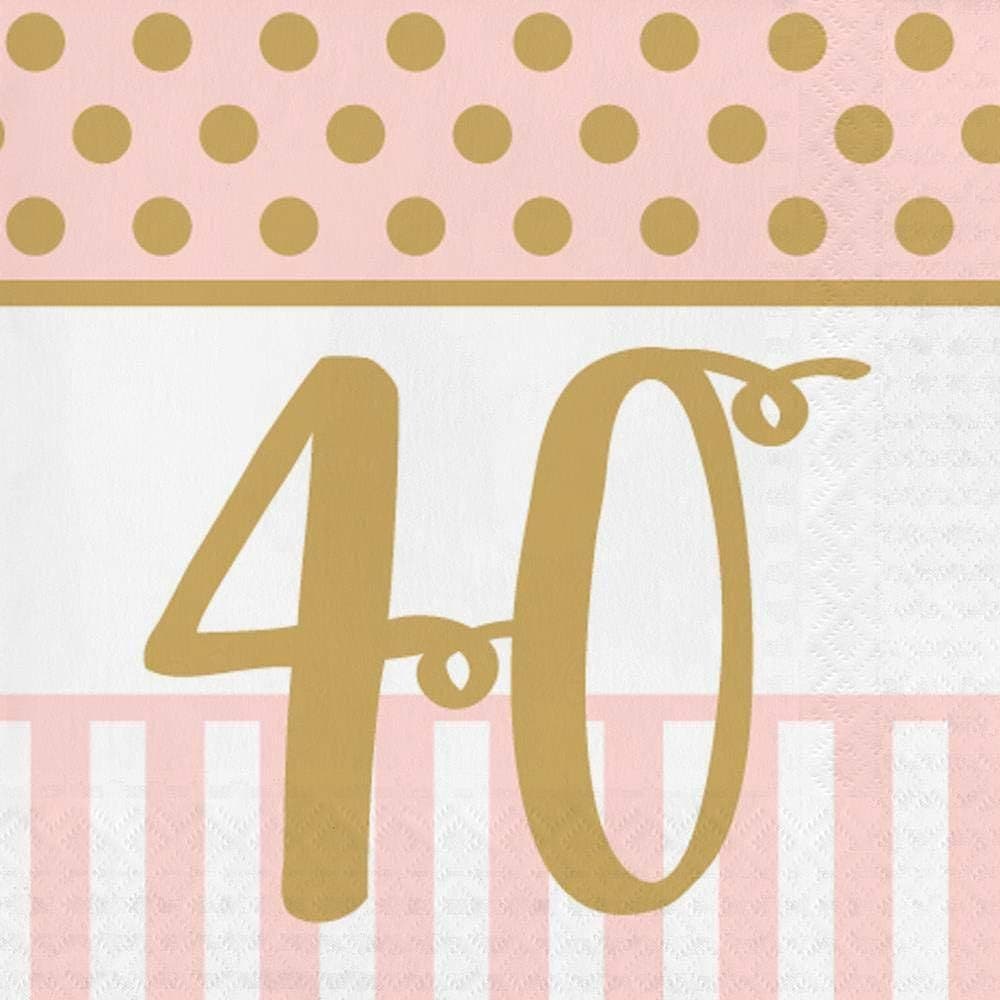 3 Ply 40th Birthday Napkins