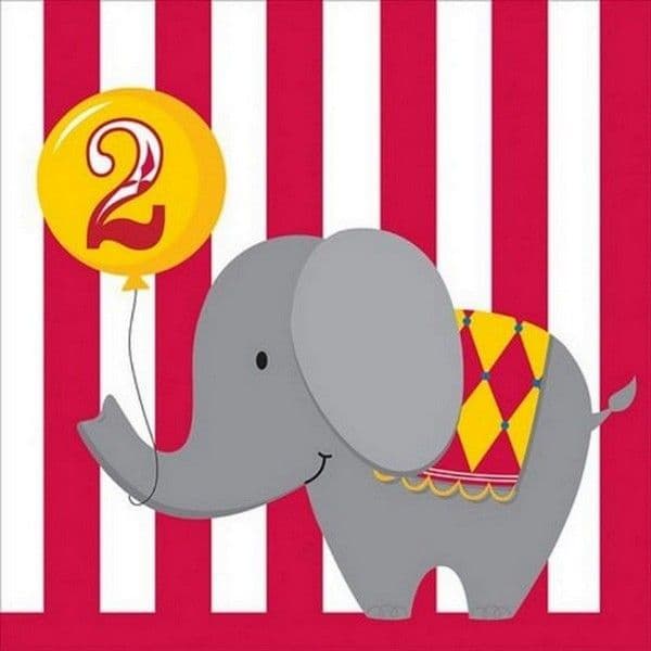 Circus Time 2nd Birthday Napkins