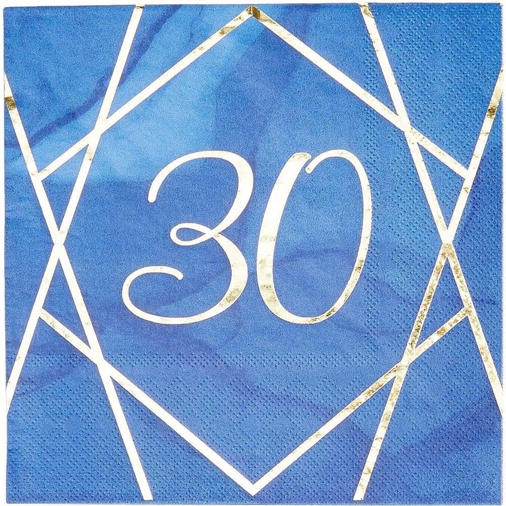 Geode 3 Ply Stamp 30th Napkins