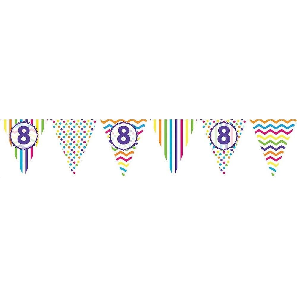 Paper Pennant 8th Birthday Banner