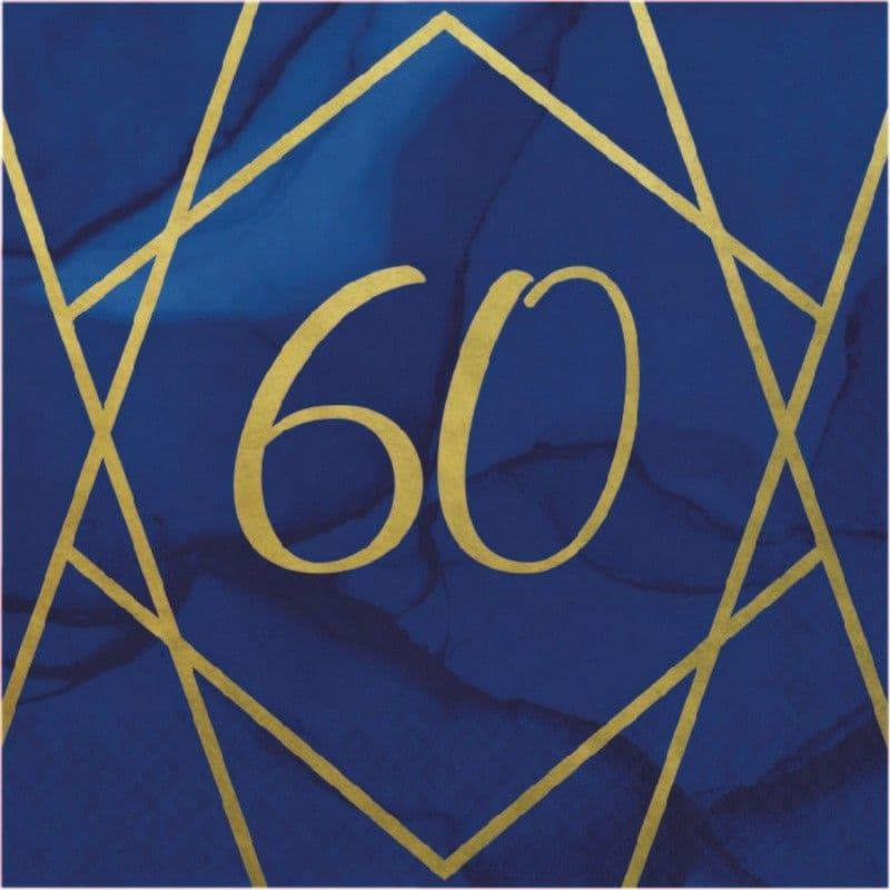 Geode 3 Ply Stamp 60th Napkins