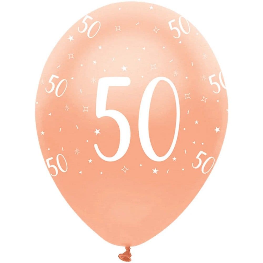 Latex All Over Print 50th Birthday Balloons