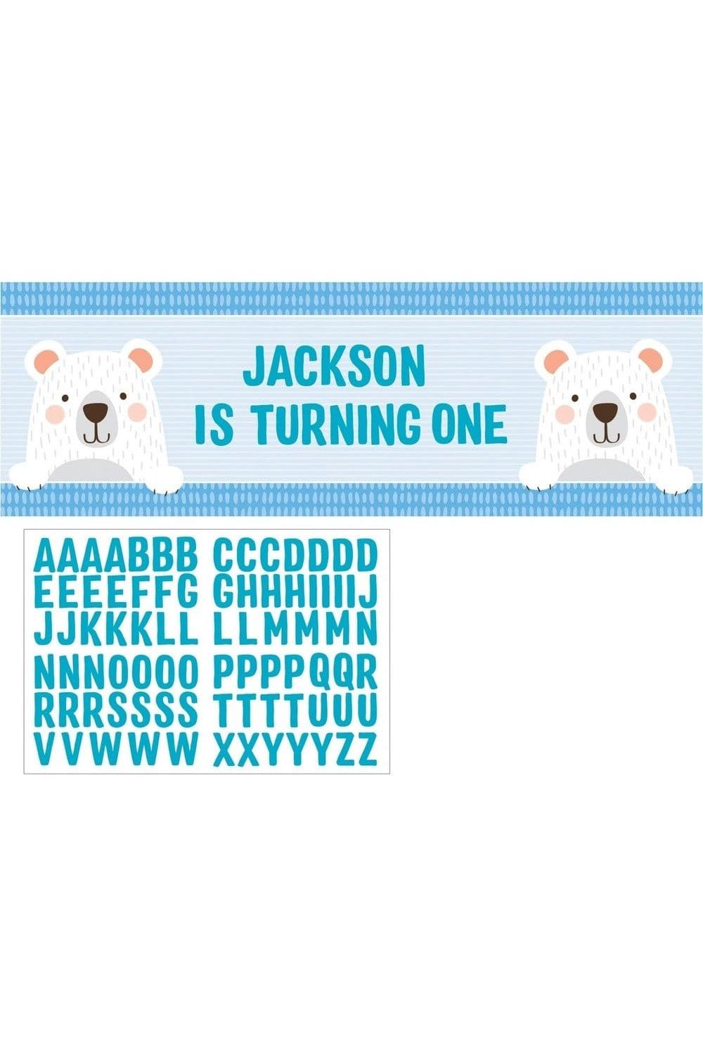 Bear Birthday Banner Stickers
