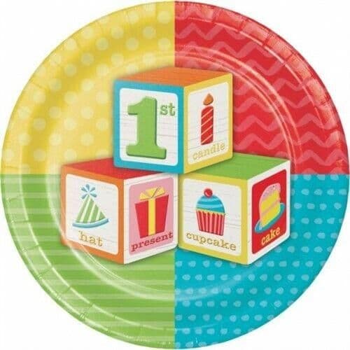 Paper 1st Birthday Plate