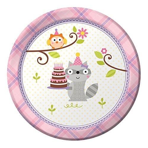 Happi Woodland Paper Flowers Birthday Dessert Plate
