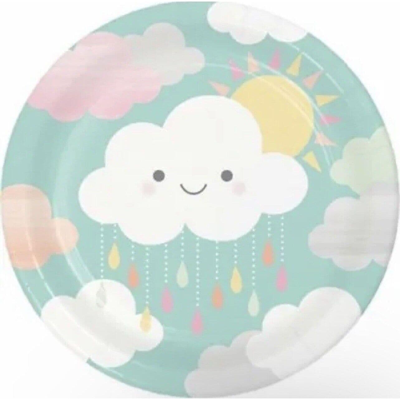 Paper Sun & Clouds Shower Dinner Plate