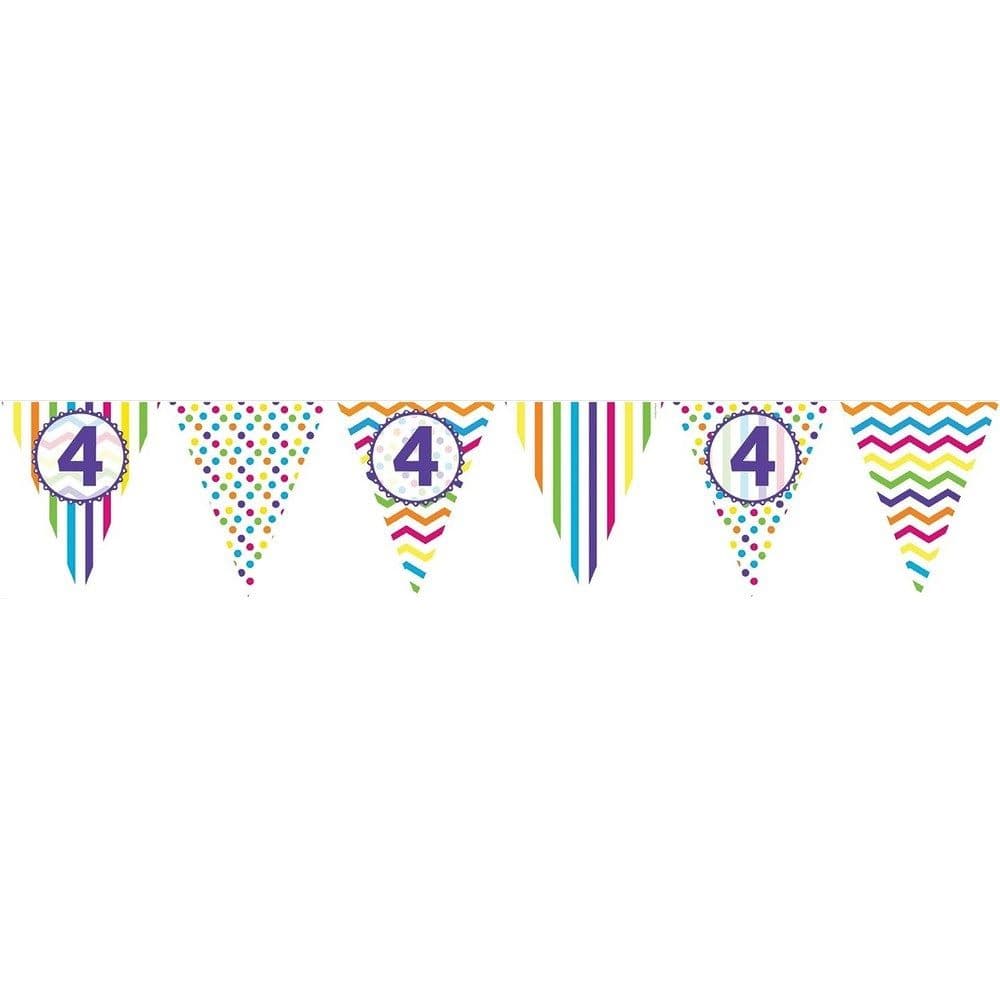 Paper Patterned 4th Birthday Banner