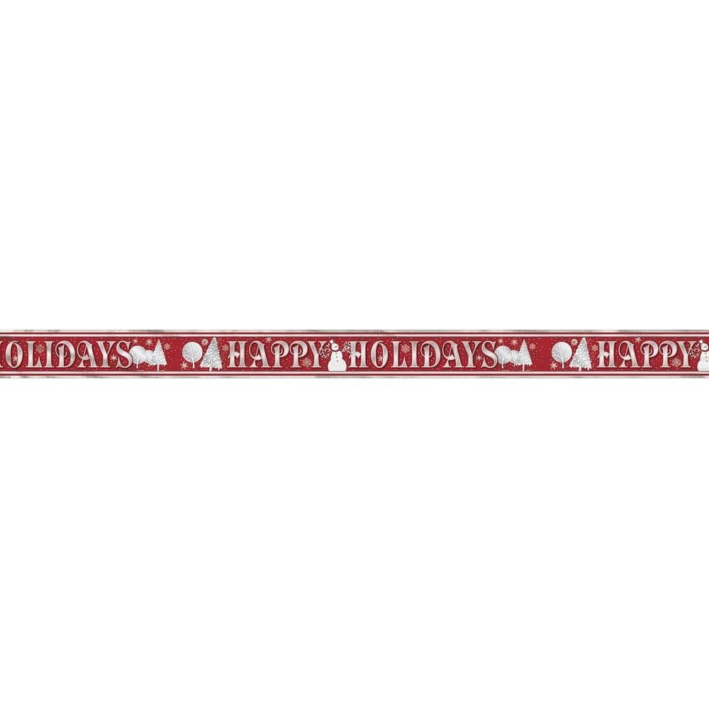 Happy Holidays Foil Frosted Christmas Banner