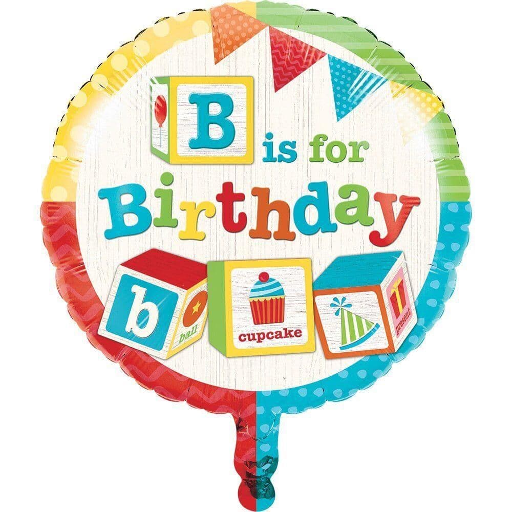 Building Block 1st Birthday Foil Balloon