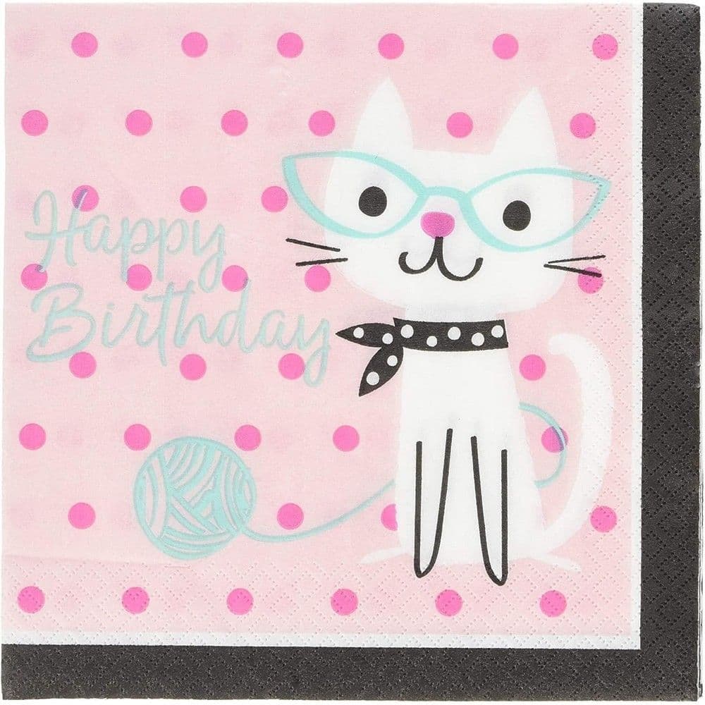Cute Cats Happy Birthday Napkins