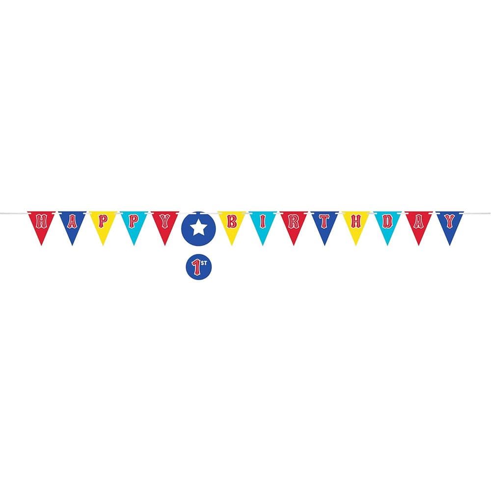 Circus Ribbon Happy Birthday Banner
