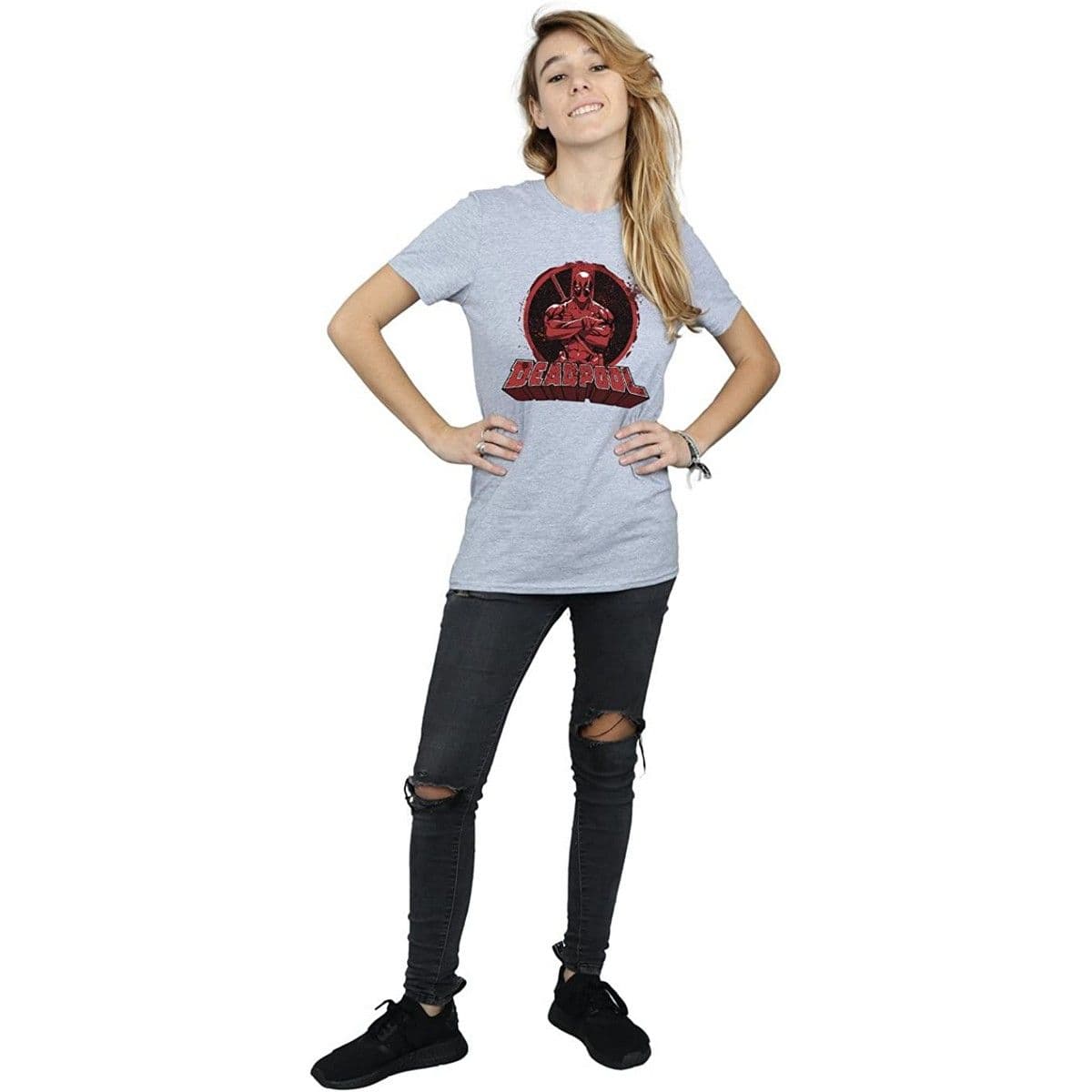 Arms Crossed Logo Boyfriend T Shirt