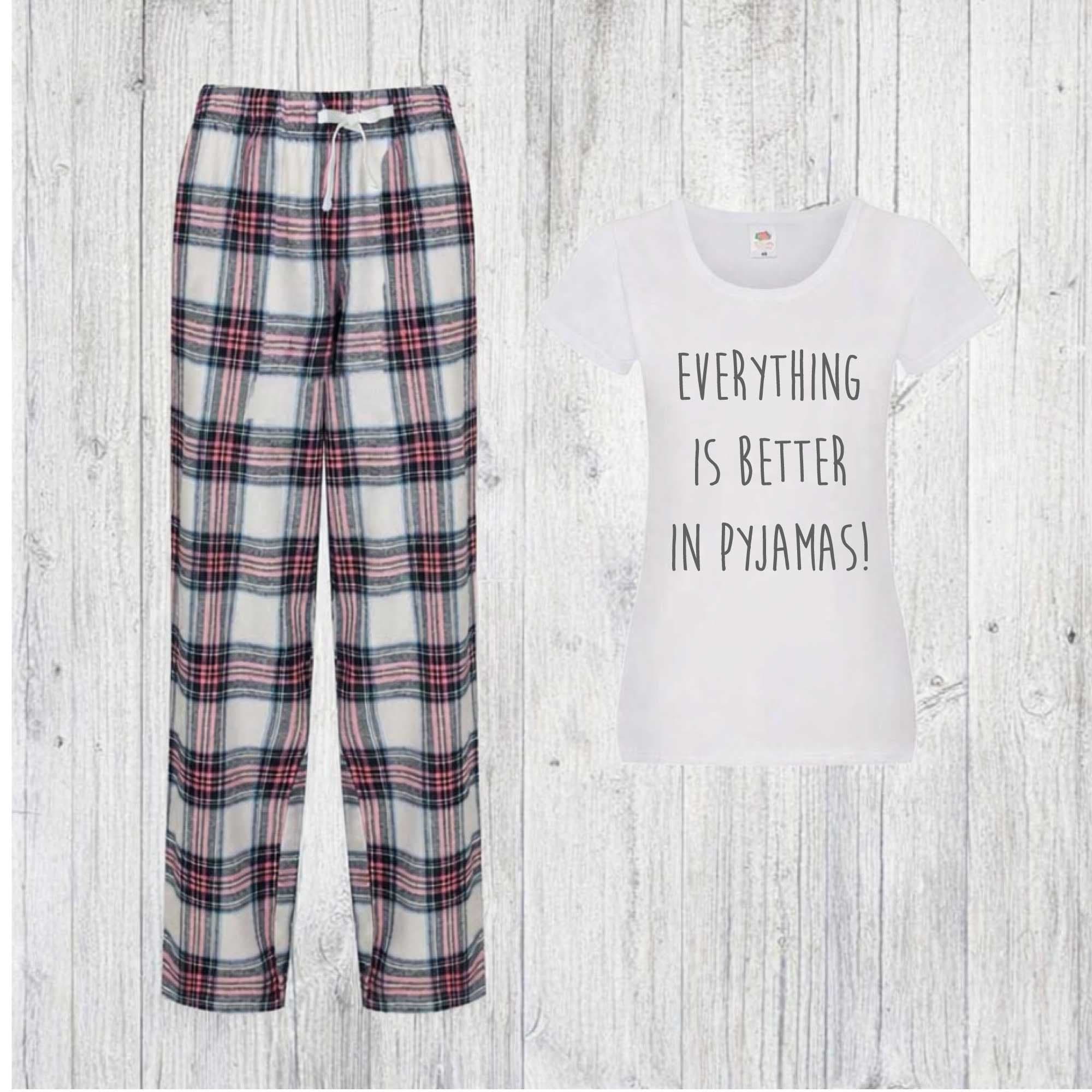 60 SECOND MAKEOVER Women's Everything Is Better In Pyjamas Pyjama Set in Pink | Size: Medium