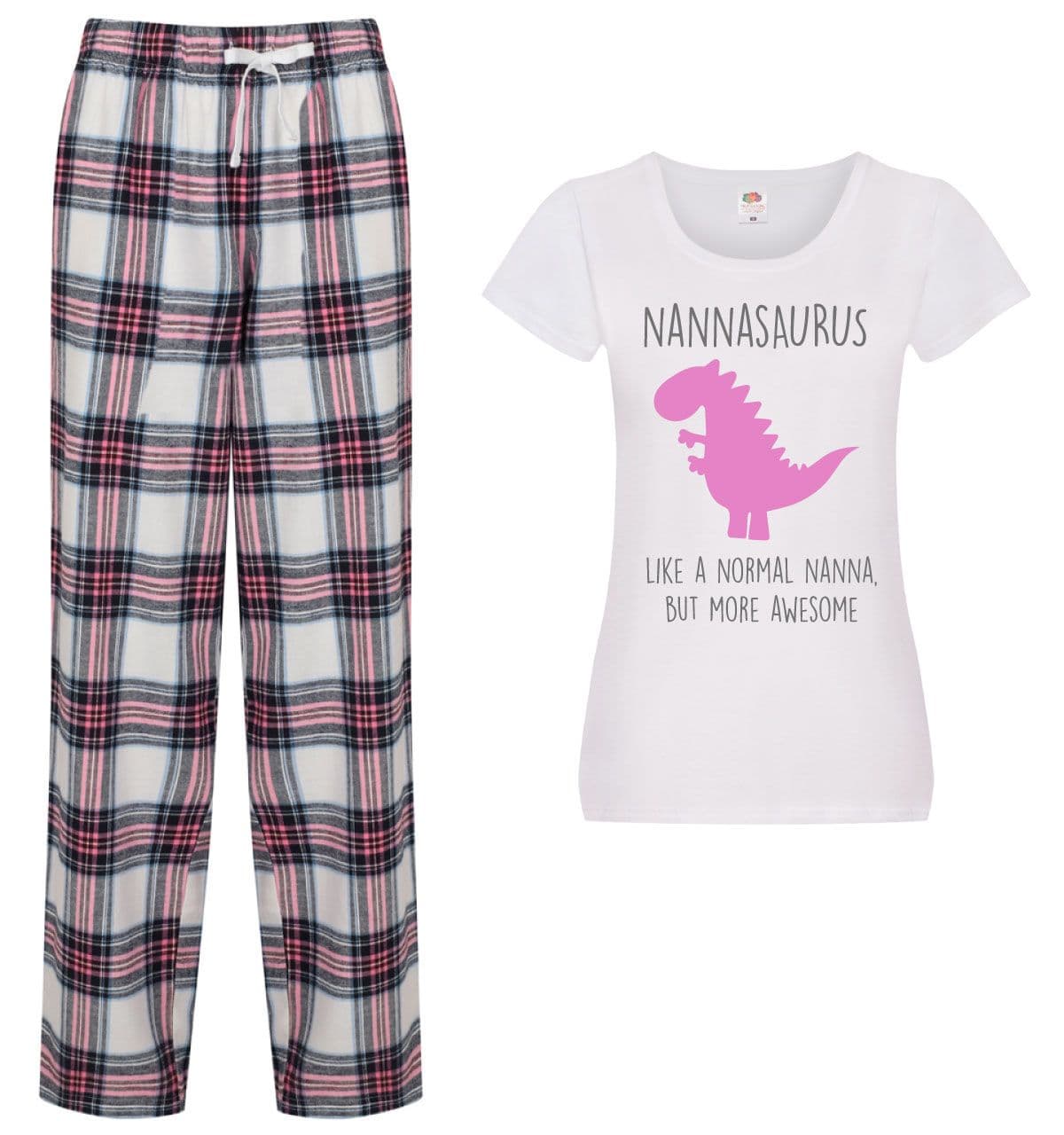 60 SECOND MAKEOVER Women's Nannasaurus Pyjama Set in Pink | Size: XS