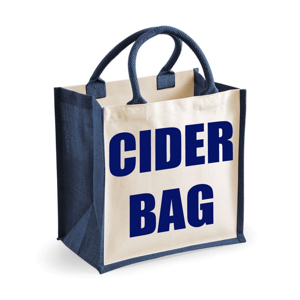 Medium Jute Bag Cider Bag Navy Blue Bag Mum