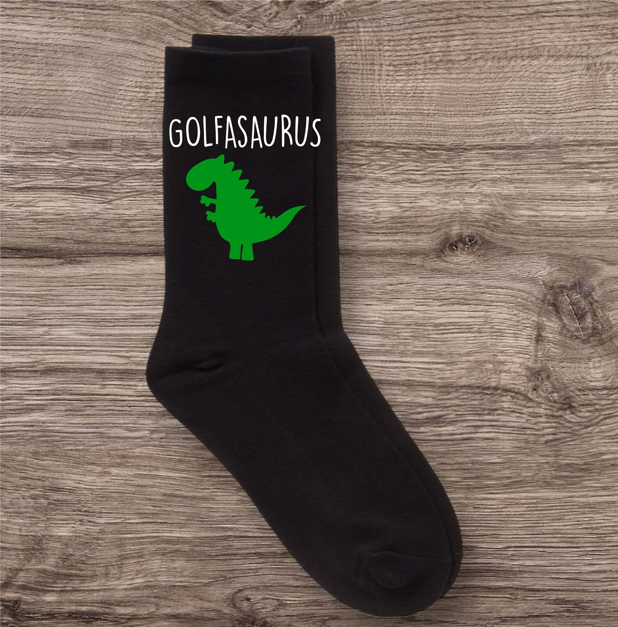 Golfer Dinosaur Golfasaurus Socks
