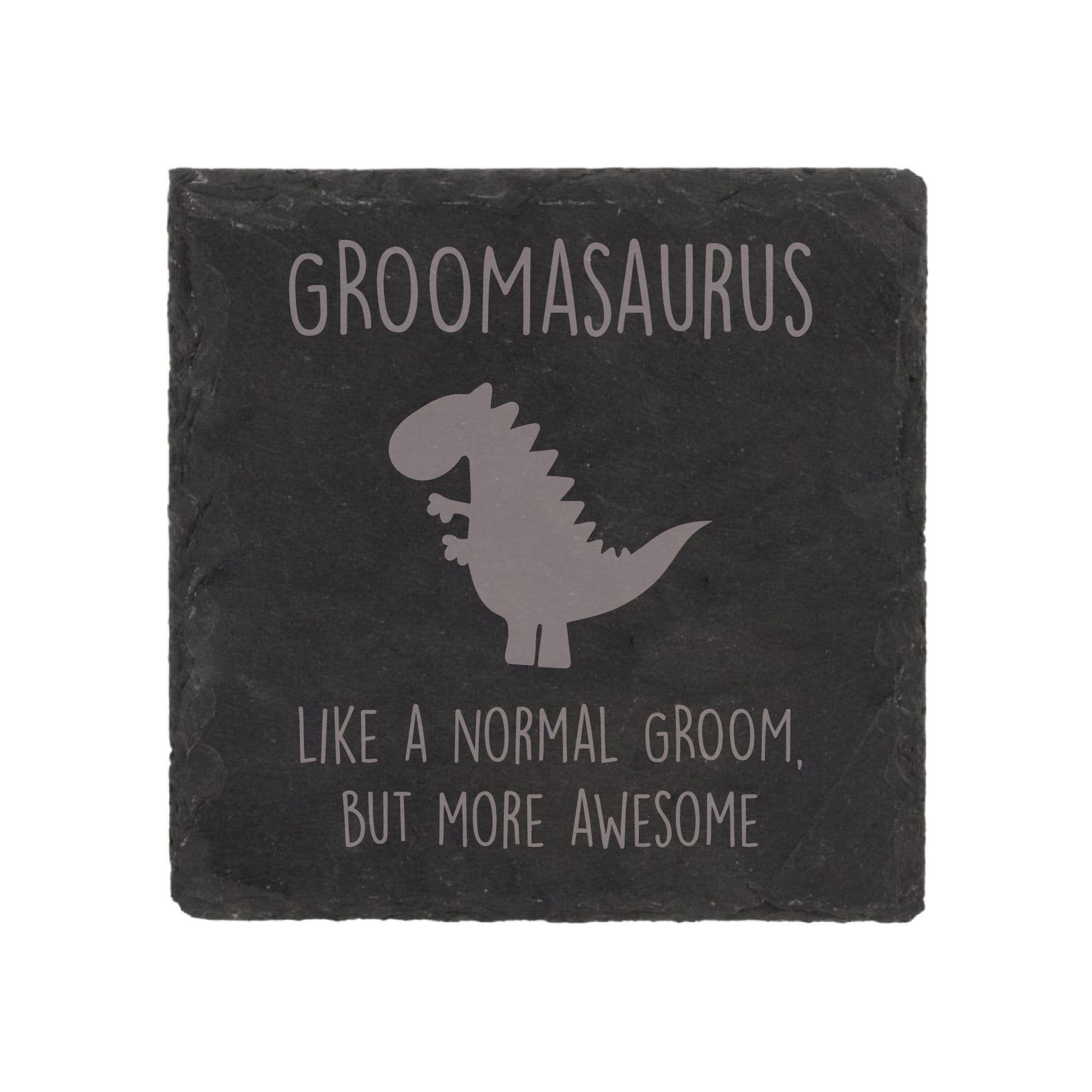 Slate Groom Dinosaur Coaster Engraved Novelty Gift Anniversary Wedding Day