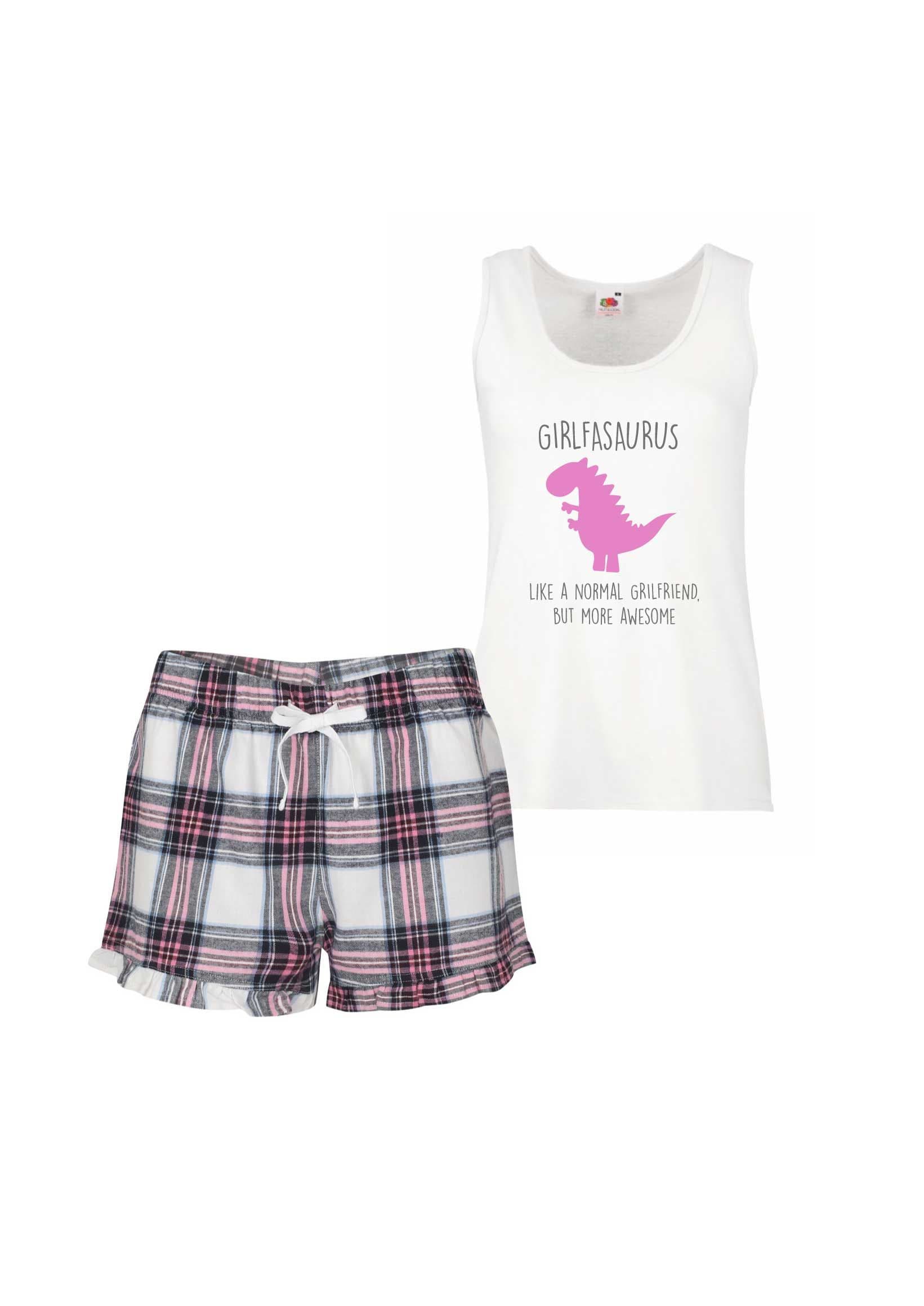 60 SECOND MAKEOVER Women's Girlfriend Dinosaur Pyjama Set in Pink | Size: Medium
