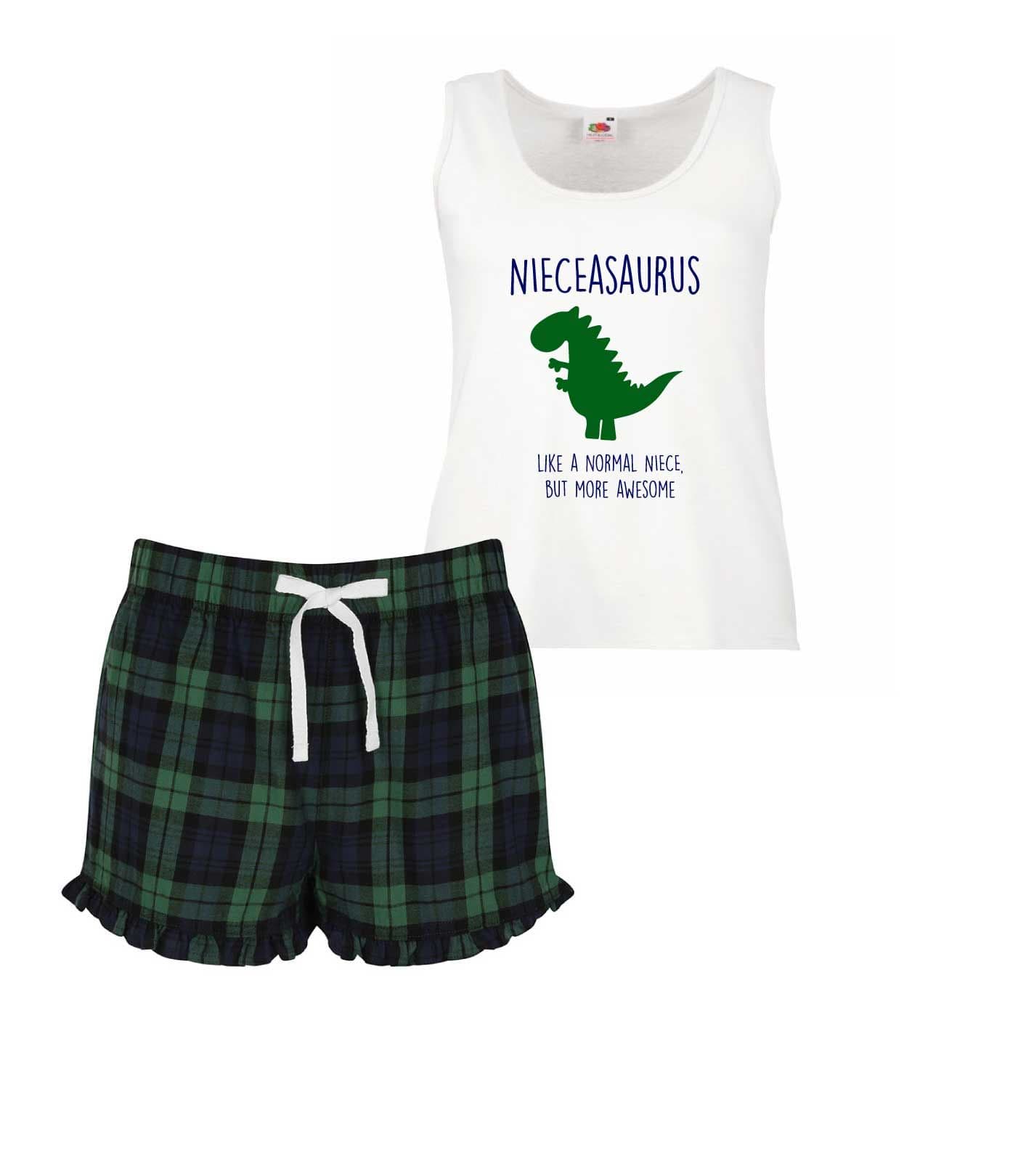 60 SECOND MAKEOVER Women's Niece Dinosaur Pyjama Set in Green | Size: Medium