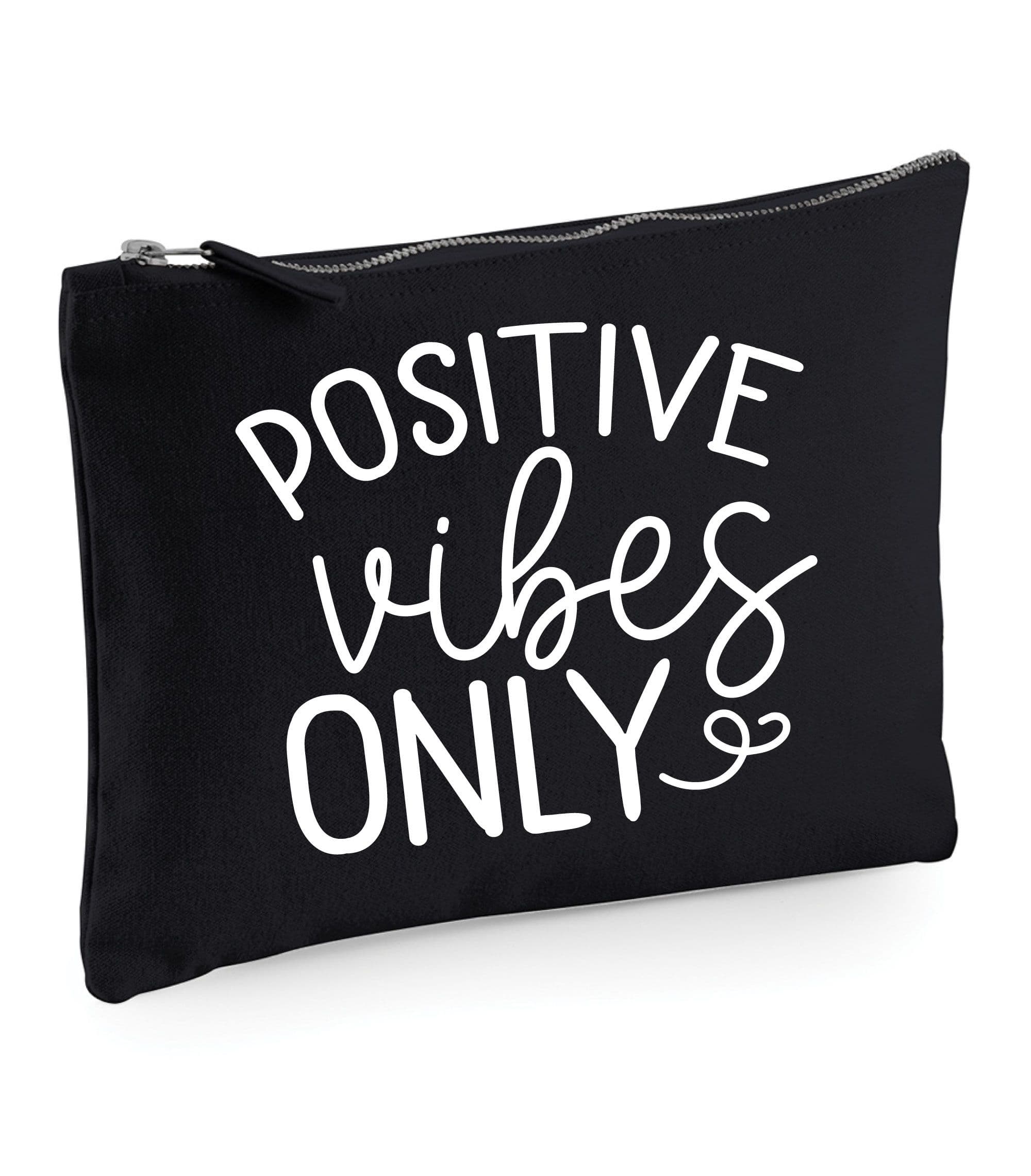 60 SECOND MAKEOVER Women's Positive Vibes Only Make up Bag in Black
