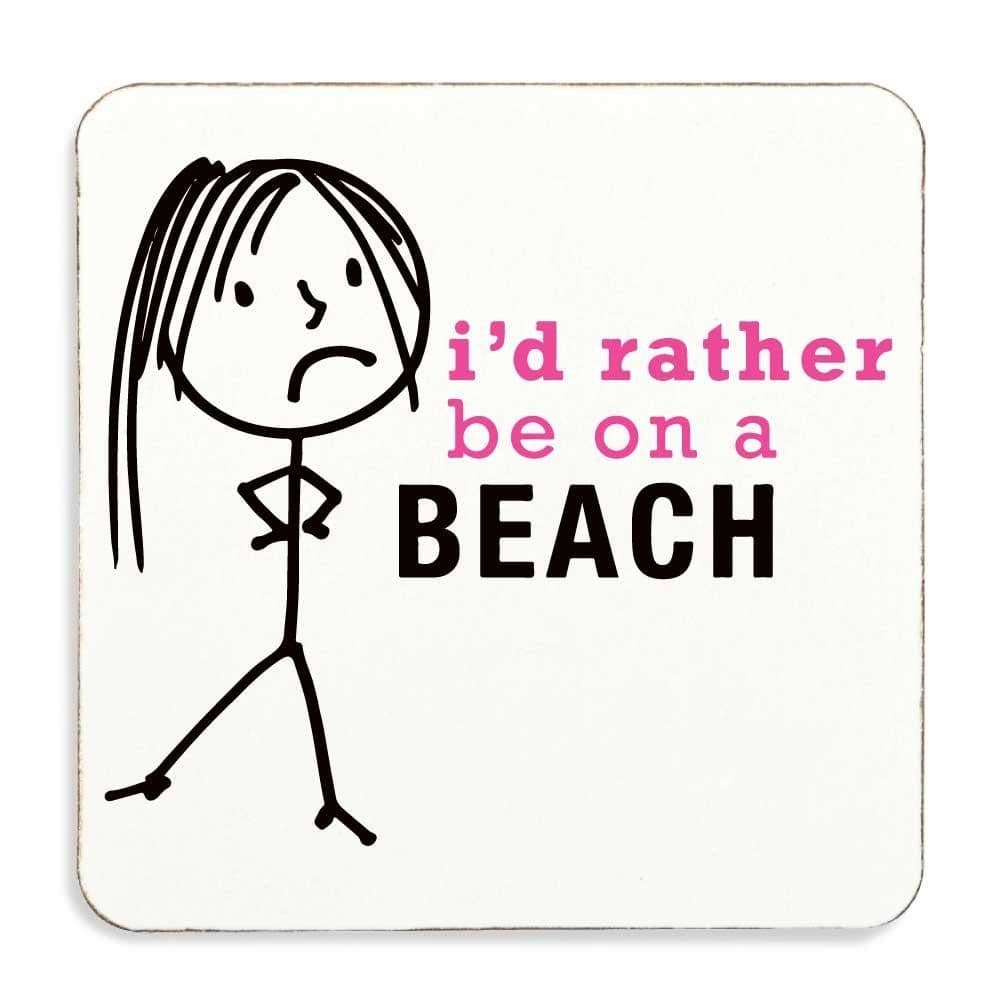 Rather Be On Beach Movie Coaster