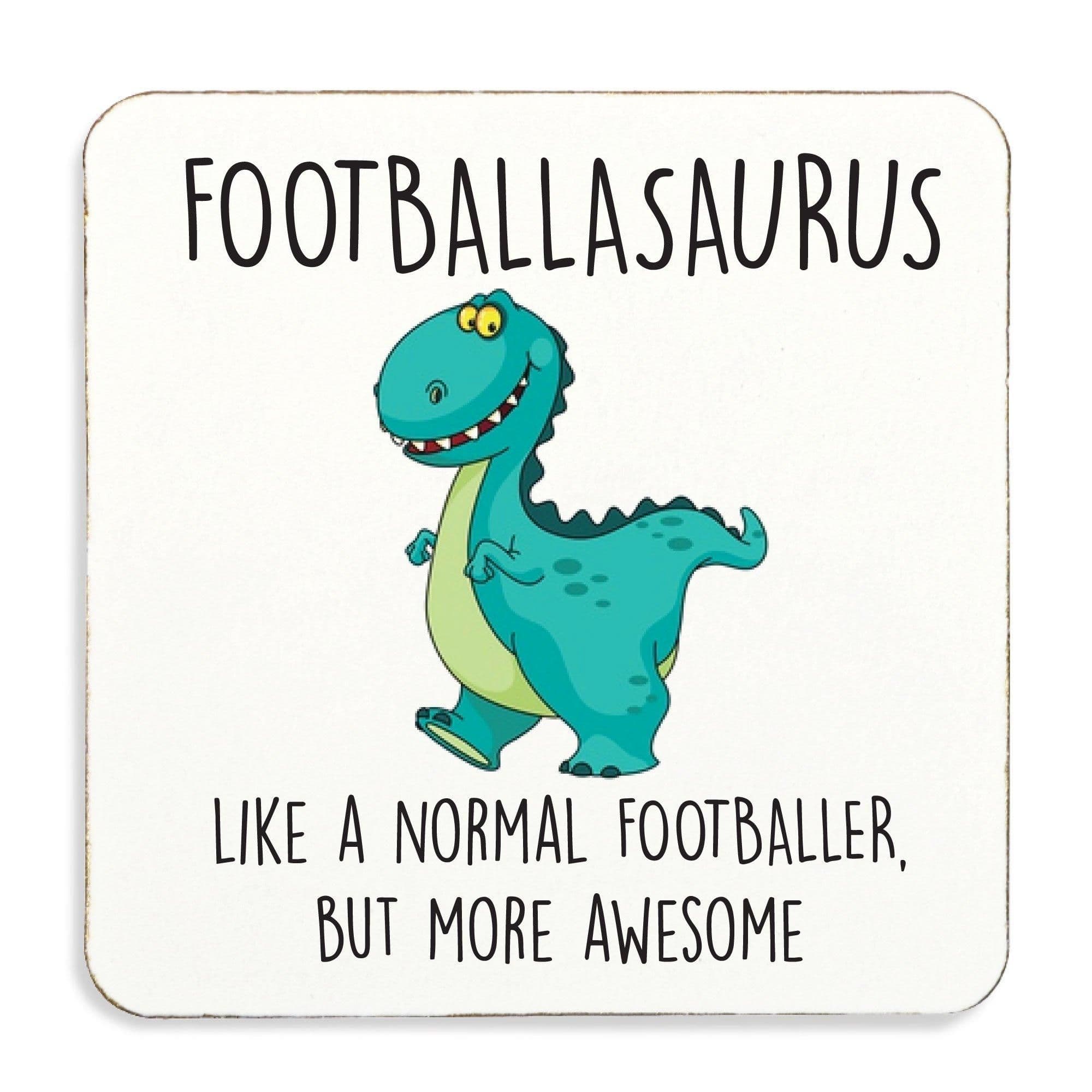 Footballer Coaster Footballasaurus Cork Back Fathers Day Valeines