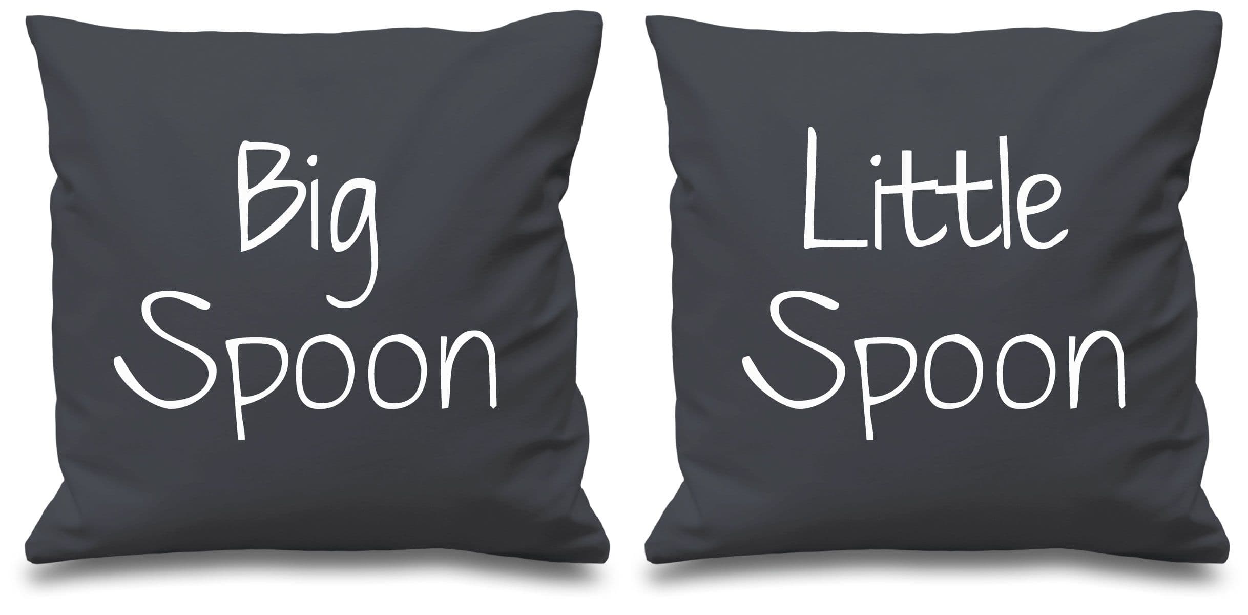 Big Spoon Little Spoon Cushion Covers 16" x 16" Couples Cushions Valentines Wedding Anniversary Bedroom Decorative