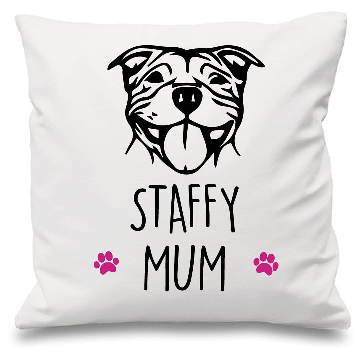 Staffy Mum Cushion Cover 16" x 16" Mum Friend Gift Staffordshire Bull Terrier