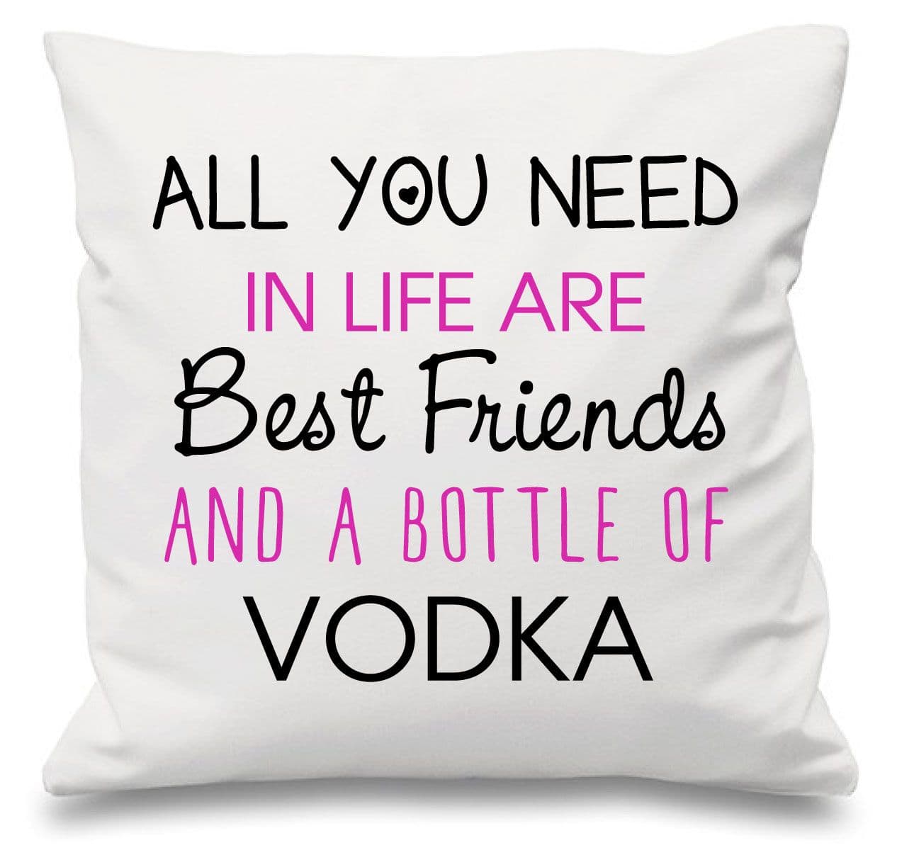 Cushion Cover All You Need Life Are Best Friends Bottle Vodka 16" x 16"