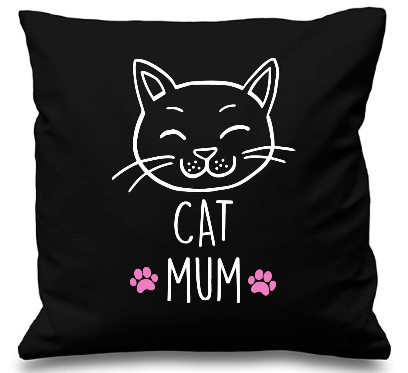 Black Cushion Cover Cat Mum 16" x 16" Mum Friend Gift Decorative