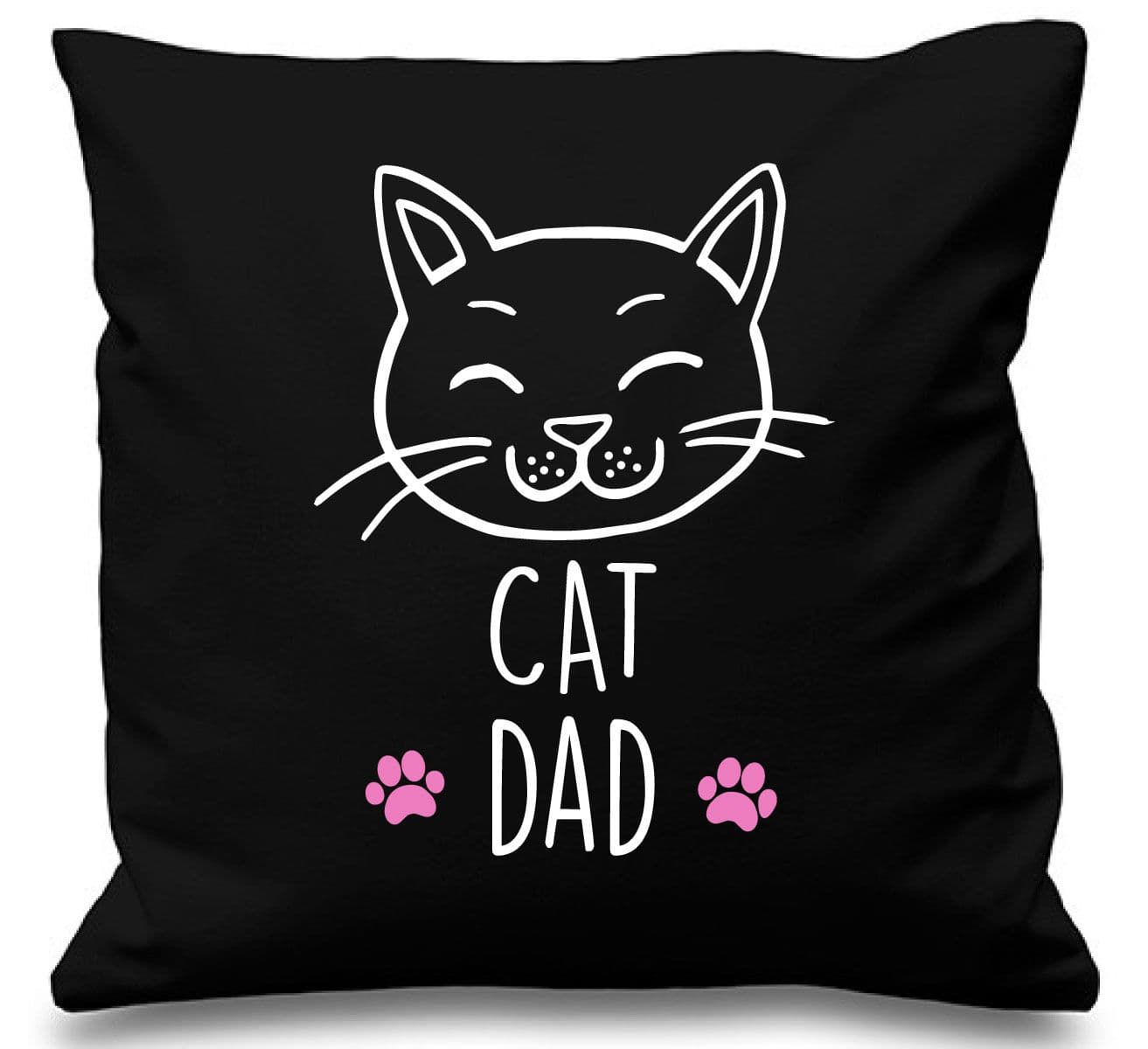 Black Cushion Cover Cat Dad 16" x 16" Mum Friend Gift Decorative