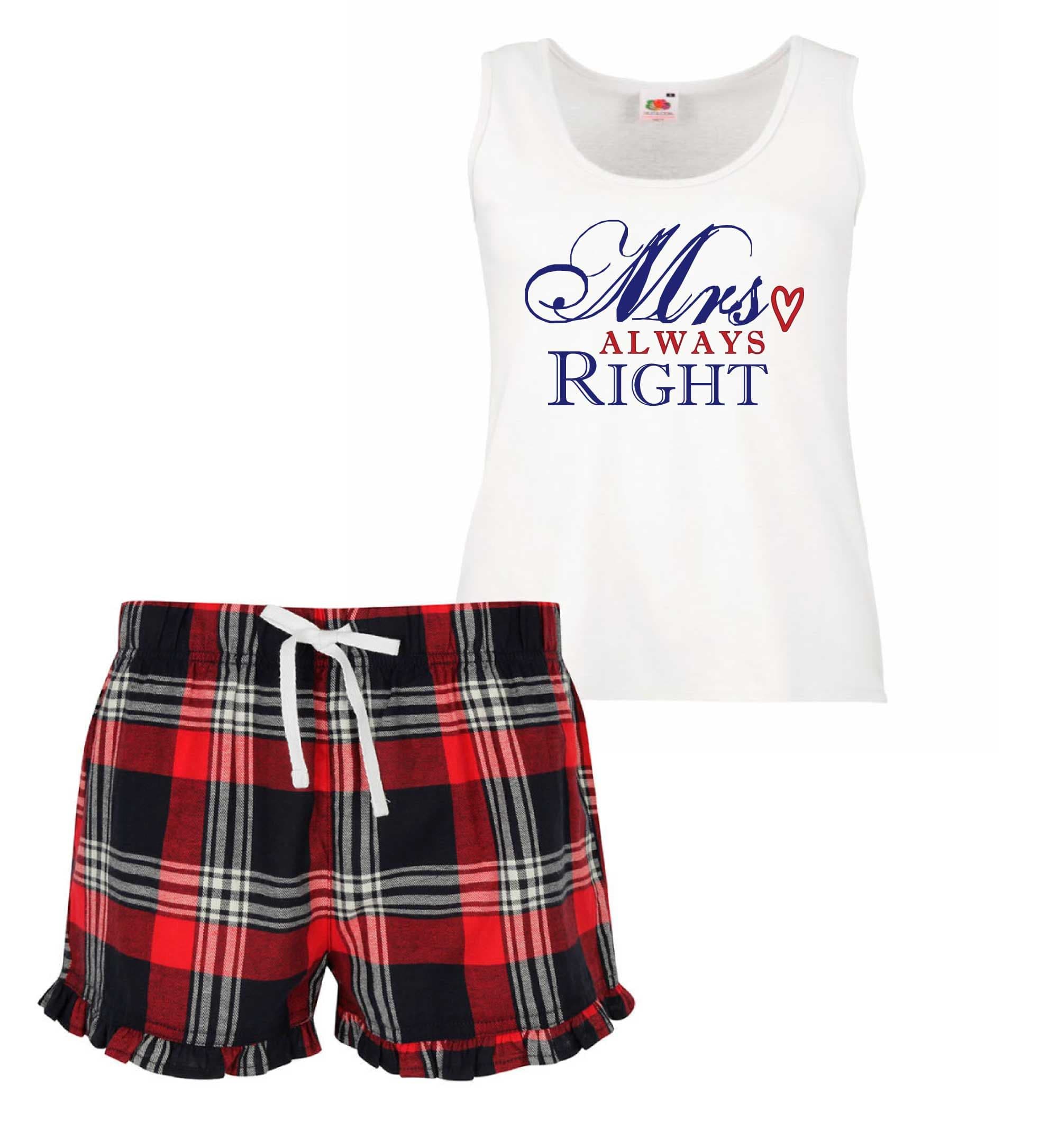 60 SECOND MAKEOVER Women's Mrs Always Right Pyjama Set in Red | Size: Medium