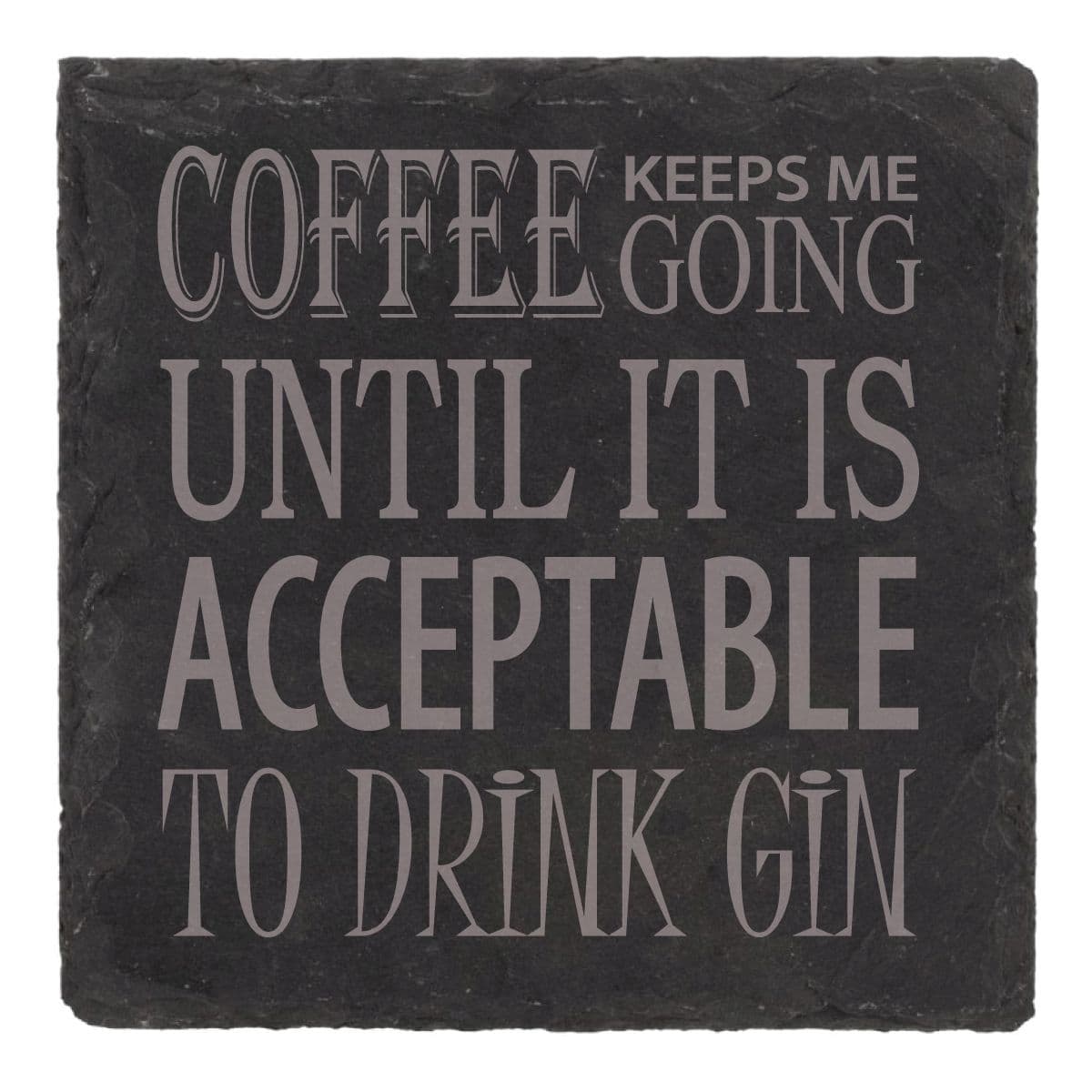 Slate Coffee Gin Coaster Engraved Funny Gift Friend Present